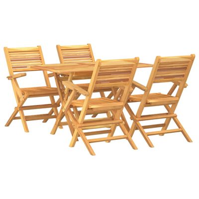 vidaXL 5 Piece Patio Dining Set Solid Wood Teak