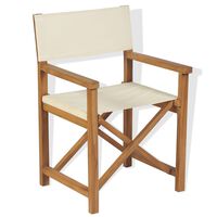 vidaXL Folding Director's Chair Solid Teak Wood