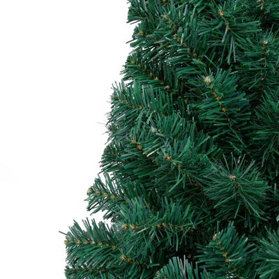 vidaXL Artificial Half Pre-lit Christmas Tree with Stand Green 47.2" PVC