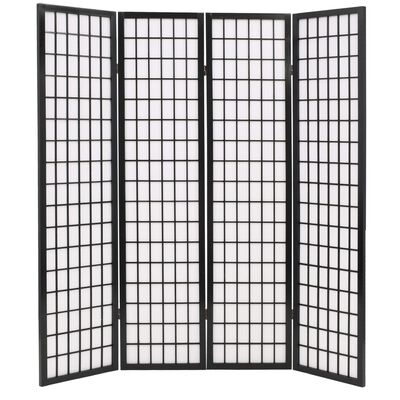 vidaXL Folding 4-Panel Room Divider Japanese Style 63"x66.9" Black