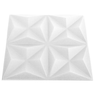 vidaXL 3D Wall Panels 48 pcs 19.7"x19.7" Origami White 129.2 ft²