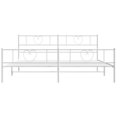 vidaXL Metal Bed Frame without Mattress with Footboard White 76"x79.9"