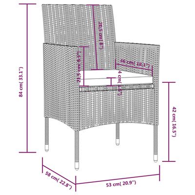 vidaXL 16 Piece Patio Lounge Set with Cushions Poly Rattan Black