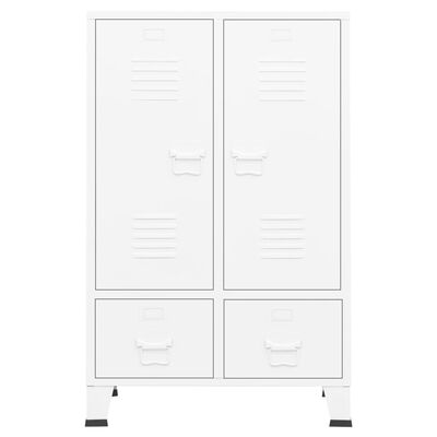 vidaXL Industrial Wardrobe White 26.4"x13.8"x42.1" Steel