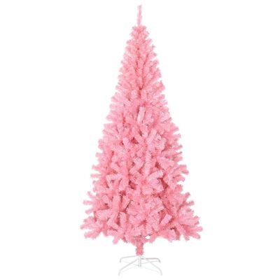 vidaXL Artificial Christmas Tree with Stand Pink 7 ft PVC