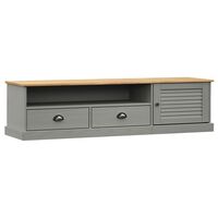 vidaXL TV Stand VIGO Gray 61.4"x15.7"x15.7" Solid Wood Pine