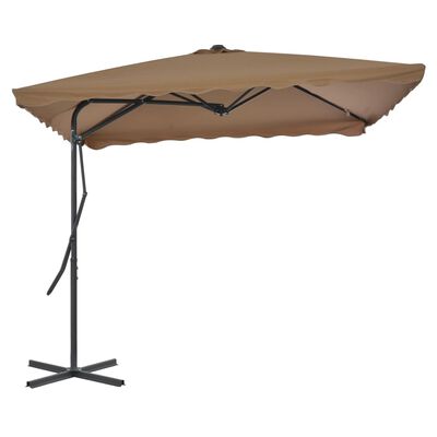 vidaXL Garden Parasol with Steel Pole 98.4"x98.4" Taupe