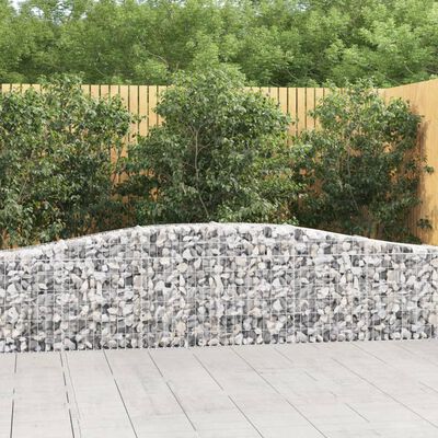 vidaXL Arched Gabion Baskets 4 pcs 157.5"x11.8"x23.6"/31.5" Galvanized Iron