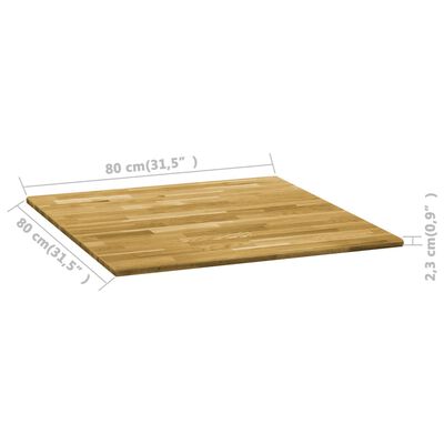 vidaXL Table Top Solid Oak Wood Square 0.9" 31.5"x31.5"