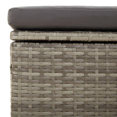 vidaXL 3-Seater Patio Sofa with Cushions Gray Poly Rattan