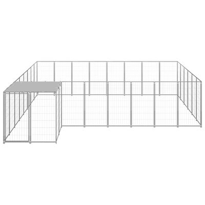 vidaXL Dog Kennel Silver 169.3 ft² Steel