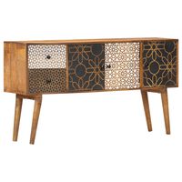 vidaXL Sideboard with Printed Pattern 51.2"x11.8"x27.6" Solid Mango Wood