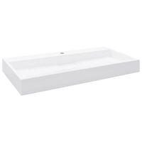 vidaXL Wash Basin 39.4"x18.1"x4.3" Mineral Cast/Marble Cast White