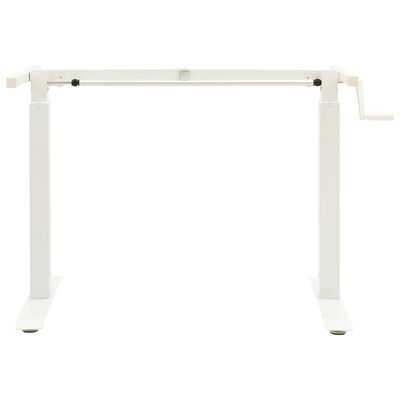 vidaXL Manual Height Adjustable Standing Desk Frame Hand Crank White