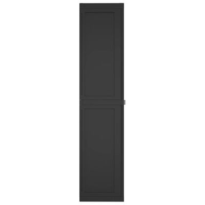 vidaXL Outdoor Storage Cabinet Black 38.2"x14.6"x65" PP