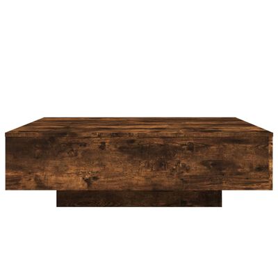 vidaXL Coffee Table with LED Lights Smoked Oak 39.4"x39.4"x12.2"