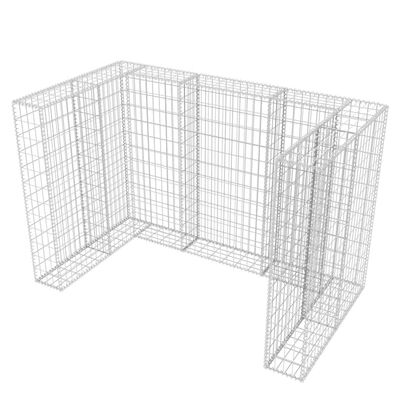 vidaXL Gabion Double Wheelie Bin Surround Steel 70.9"x39.4"x47.2"