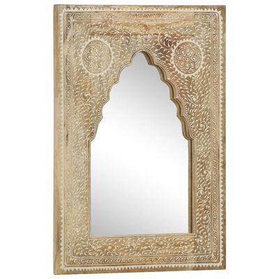 vidaXL Hand Painted Mirror 15.7"x21.7" Solid Mango Wood