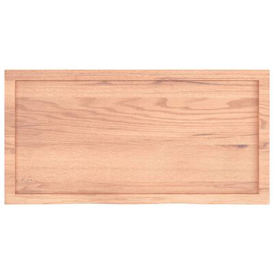 vidaXL Table Top Light Brown 39.4"x19.7"x(0.8"-2.4") Treated Solid Wood Oak