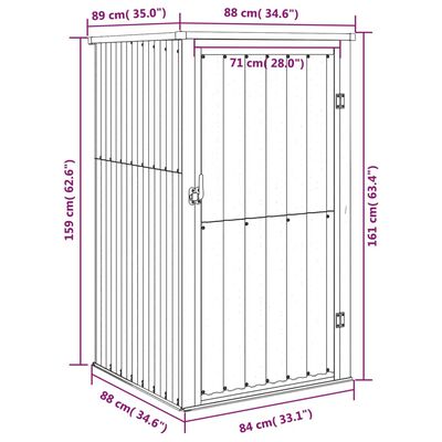 vidaXL Garden Tool Shed Green 34.6"x35"x63.4" Galvanized Steel