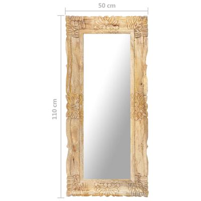 vidaXL Mirror 43.3"x19.7" Solid Mango Wood