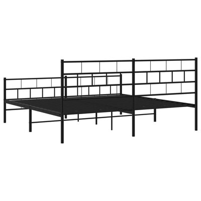 vidaXL Metal Bed Frame without Mattress with Footboard Black 72"x83.9"