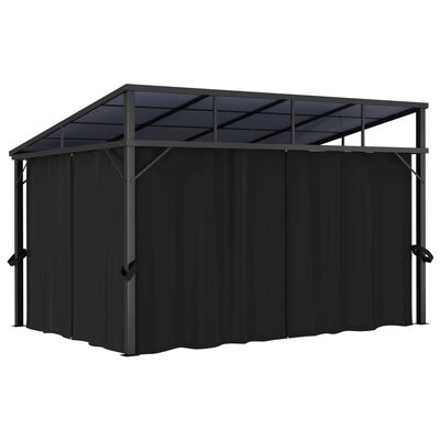 vidaXL Gazebo with Curtain 13.3'x9.6'x8' Anthracite