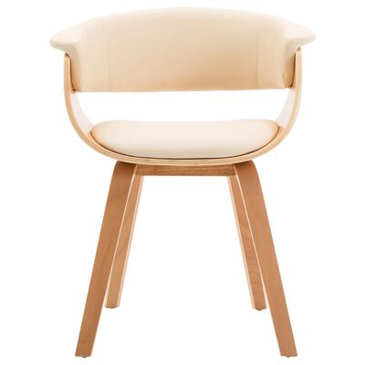 vidaXL Dining Chair Cream Bent Wood and Faux Leather