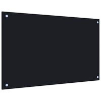 vidaXL Kitchen Backsplash Black 31.5"x19.7" Tempered Glass