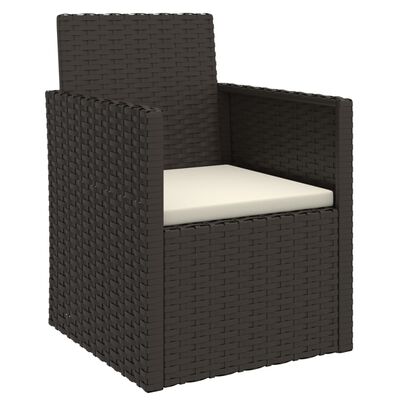 vidaXL Patio Armchair with Cushion Black Poly Rattan