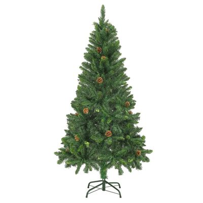 vidaXL Artificial Pre-lit Christmas Tree with Ball Set&Pine Cones 59.1"