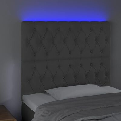 vidaXL LED Headboard Dark Gray 39.4"x2.8"x46.5"/50.4" Velvet