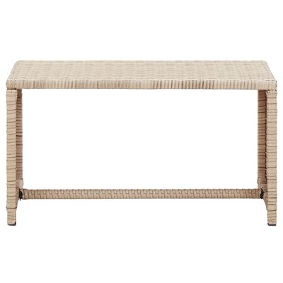 vidaXL Coffee Table Beige 27.6"x15.7"x15" Poly Rattan