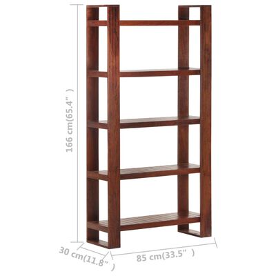 vidaXL Book Cabinet Honey Brown 33.5"x11.8"x65.4" Solid Acacia Wood