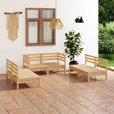 vidaXL 6 Piece Patio Lounge Set Solid Pinewood