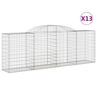 vidaXL Arched Gabion Baskets 13 pcs 118.1"x19.7"x39.4"/47.2" Galvanized Iron