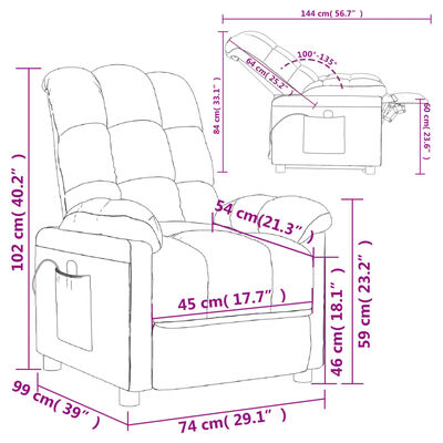 vidaXL Massage Chair Dark Gray Fabric