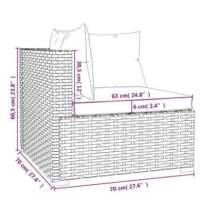 vidaXL 11 Piece Patio Lounge Set with Cushions Gray Poly Rattan