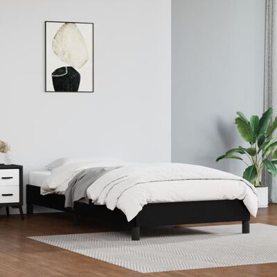 vidaXL Bed Frame Black 39.4"x74.8" Twin Faux Leather