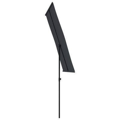 vidaXL Garden Parasol with Aluminum Pole 70.9"x43.3" Black