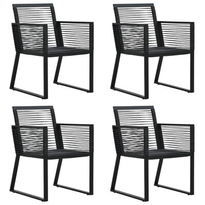 vidaXL 5 Piece Patio Dining Set Black PVC Rattan