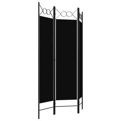 vidaXL 3-Panel Room Divider Black 47.2"x70.9"