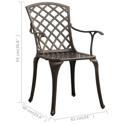 vidaXL 5 Piece Bistro Set Cast Aluminum Bronze