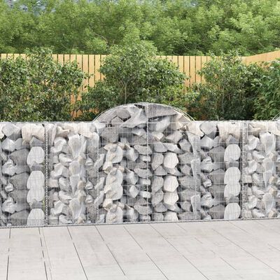 vidaXL Arched Gabion Baskets 18 pcs 78.7"x19.7"x39.4"/47.2" Galvanized Iron