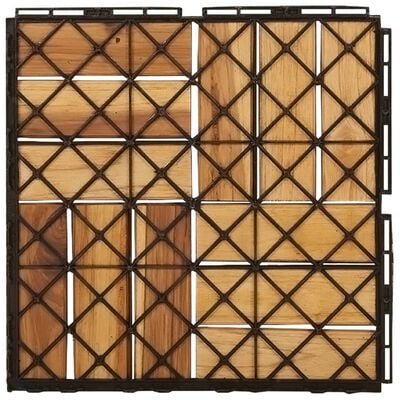 vidaXL Decking Tiles 10 pcs 11.8"x11.8" Solid Wood Teak