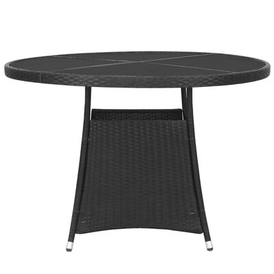 vidaXL 5 Piece Patio Dining Set Poly Rattan Black