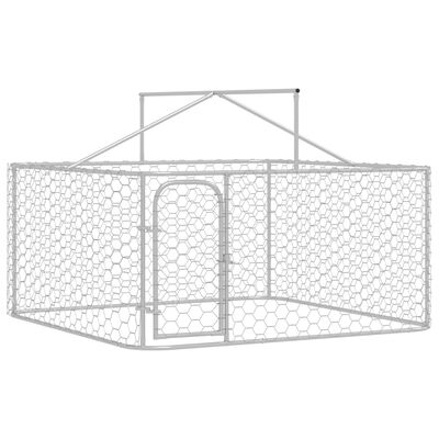 vidaXL Outdoor Dog Kennel with Roof 78.7"x78.7"x59.1"