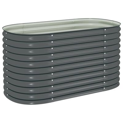 vidaXL Garden Raised Bed 63"x31.5"x31.9" Galvanized Steel Gray