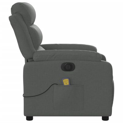 vidaXL Electric Massage Recliner Chair Dark Gray Fabric