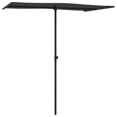 vidaXL Garden Parasol with Aluminum Pole 70.9"x43.3" Black